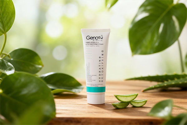 ترکیبات طبیعی کرم آبرسان دست ژنوبایوتیک برای پوست چرب