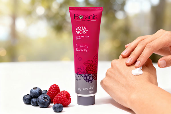 کرم مرطوب کننده بلوبری و تمشک بوتانیس برای رطوبت‌رسانی پوست