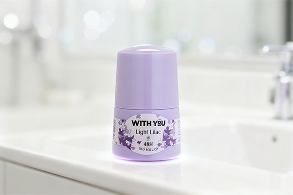 مام رول ضد تعریق Light Lilac ویت یو روی پیشخوان حمام