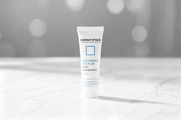 فلوئید آبرسان پوست چرب درماتیپیک روی سطح مرمر سفید