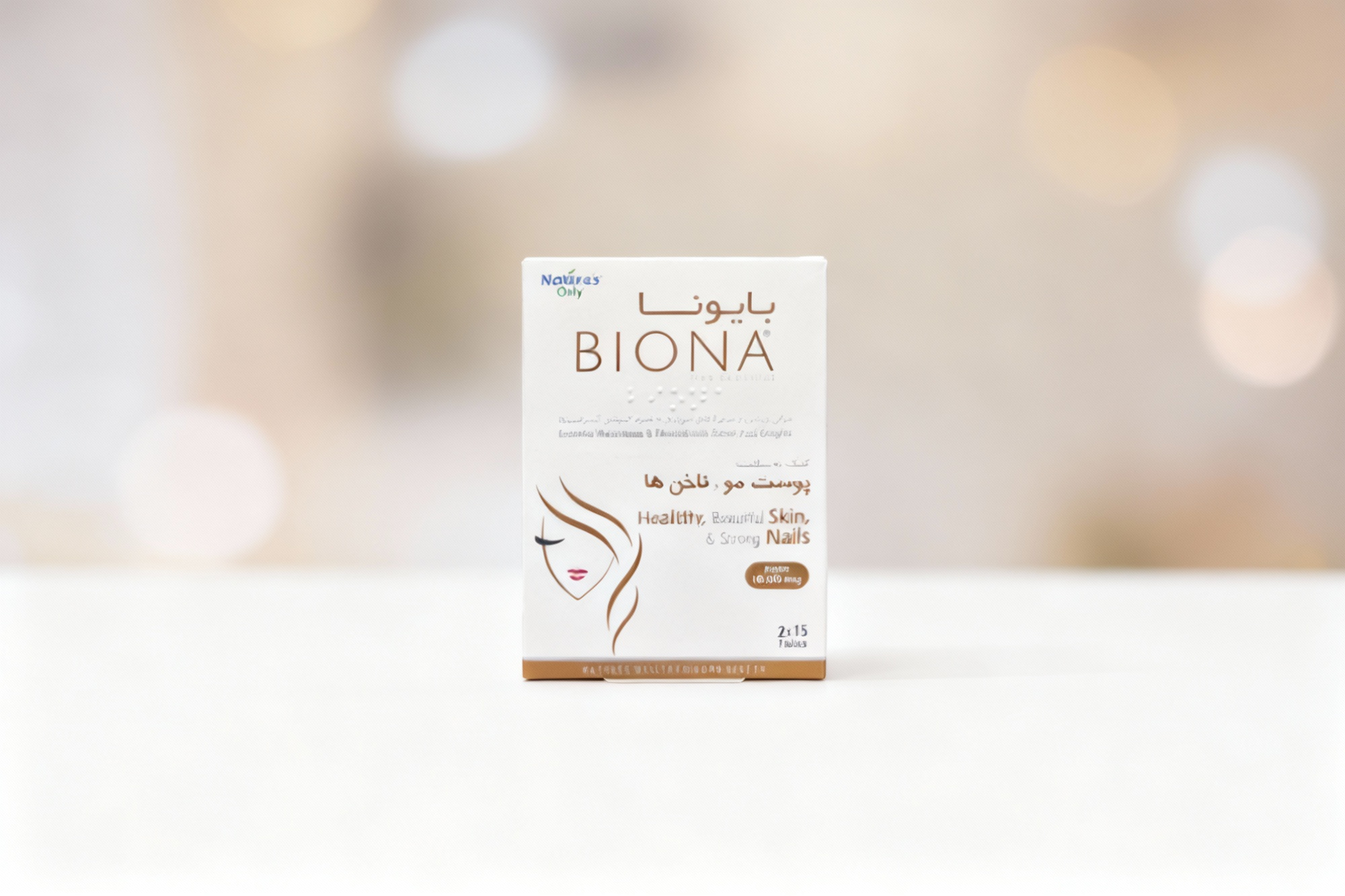 بستهبندی قرص بایونا نیچرز اونلی برای تقویت پوست و مو