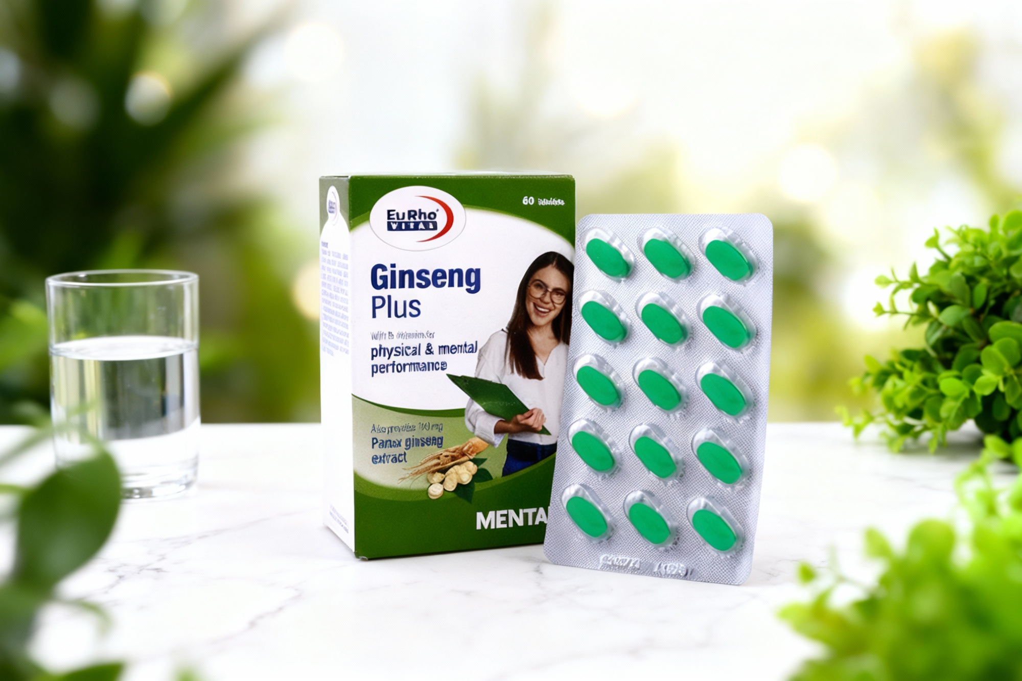 قرص جینسینگ پلاس یوروویتال برای افزایش انرژی و سلامت عمومی