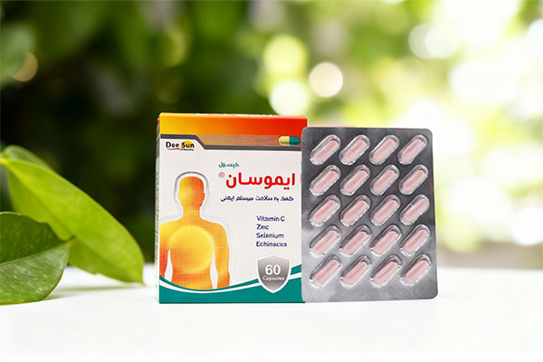 تصویر بسته‌بندی مکمل تقویت سیستم ایمنی ایموسان دی سان فارما