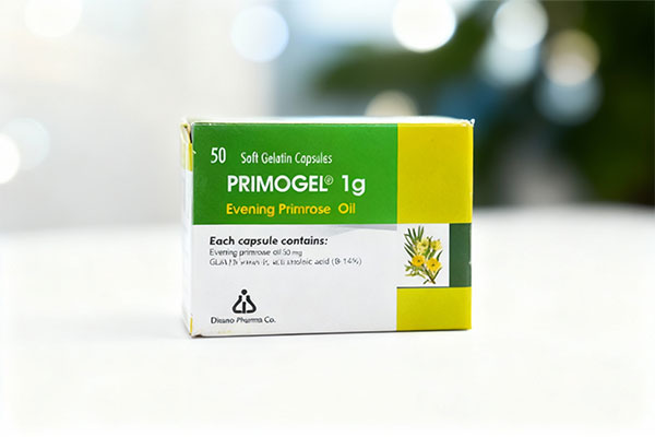 کپسول پریموژل روغن گل مغربی دانا روی سطح سفید