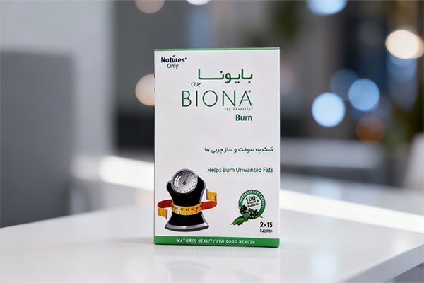 نمای نزدیک از قرص بایونا برن نیچرز اونلی در محیط مینیمال