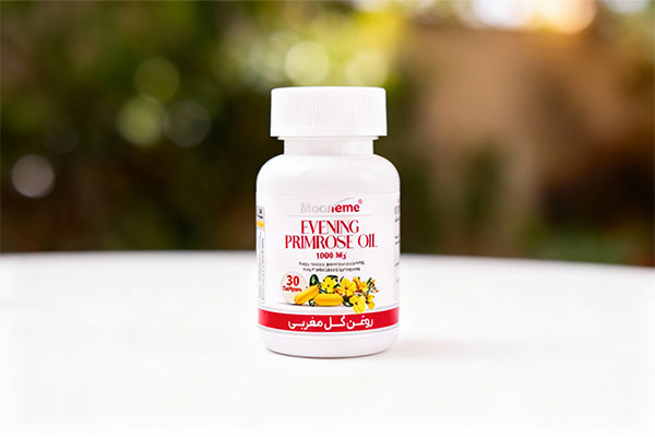 تصویر کپسول روغن گل مغربی 1000 مونم اکسیر آفرین آریا روی سطح سفید