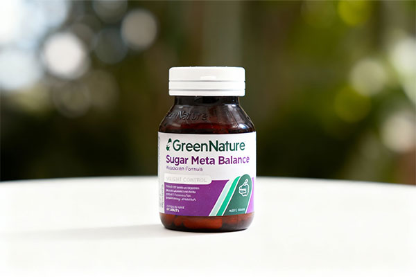 قرص شوگر متا بالانس گرین نیچر روی سطح سفید