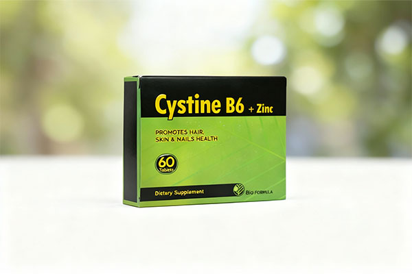 تصویر قرص سیستین B6 و زینک بایو فرمولا برای تقویت مو و ناخن