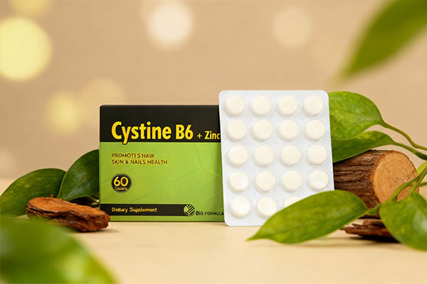 قرص سیستین ب6 زینک بایو فرمولا برای بهبود سلامت پوست و مو