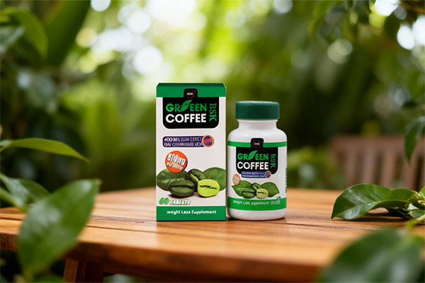 قرص قهوه سبز بی اس کی در کنار عناصر طبیعی