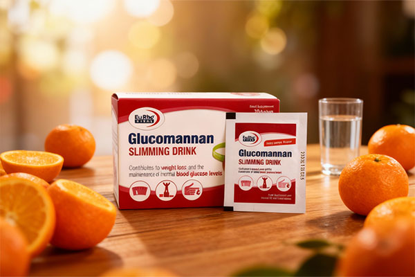 ساشه گلوکومانان یوروویتال همراه با پرتقال و آب