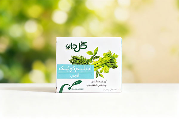 قرص اسلیم کوئیک گل دارو در کنار گیاهان طبیعی