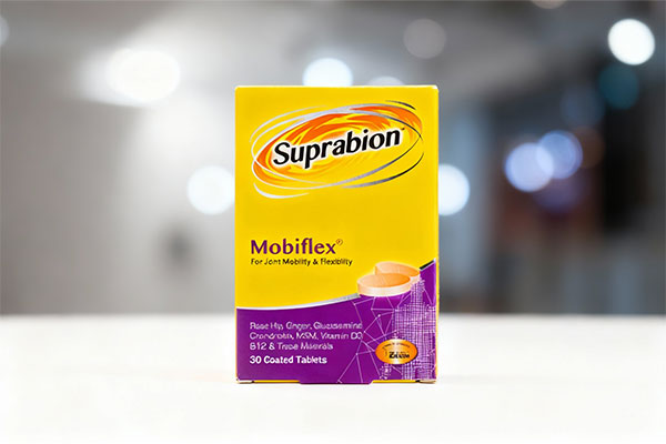 تصویر قرص موبیفلکس سوپرابیون روی سطح سفید
