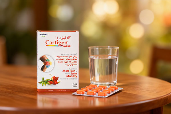 قرص کارتیژن رز نیچرز اونلی کنار لیوان آب