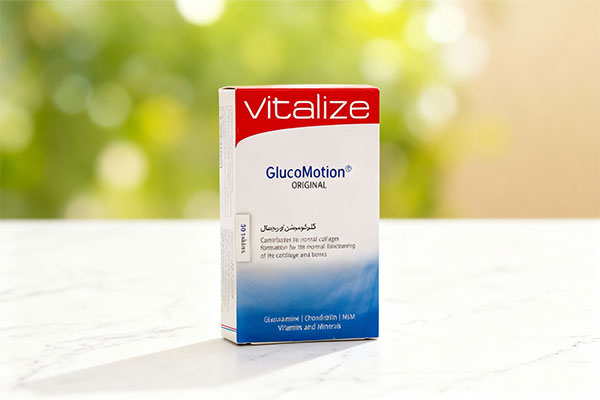 قرص گلوکوموشن اوریجینال ویتالایز روی سطح مرمر سفید