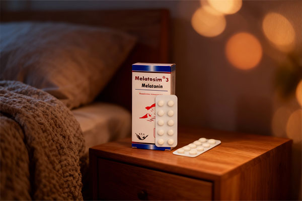 قرص ملاتونین 3 میلی گرم سیمرغ دارو عطار در کنار تخت خواب