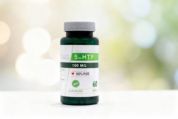 کپسول هیدروکسی تریپتوفان 5 اچ تی پی نوفرما نچرالز روی سطح سفید