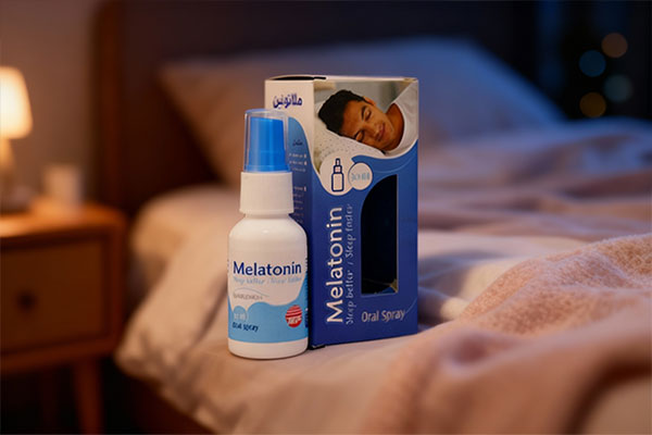 اسپری ملاتونین توان اکسیر در کنار محیط خواب آرام