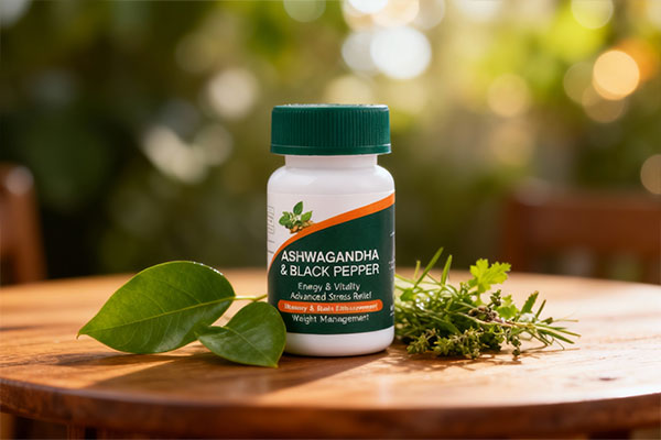 کپسول آشواگاندا آمیتیس نیک دارو کنار گیاهان طبیعی