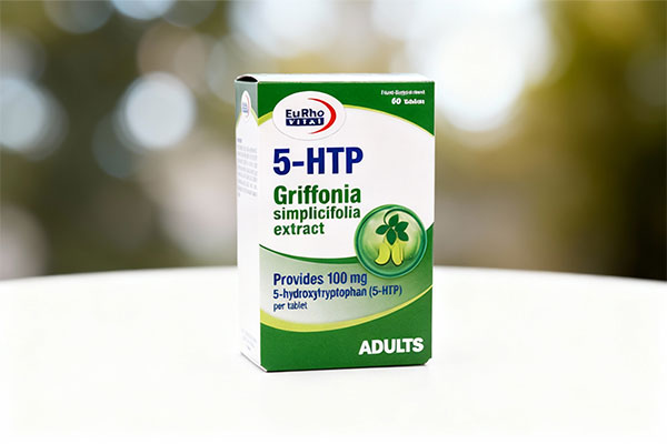 کپسول 5 اچ تی پی یوروویتال روی سطح سفید