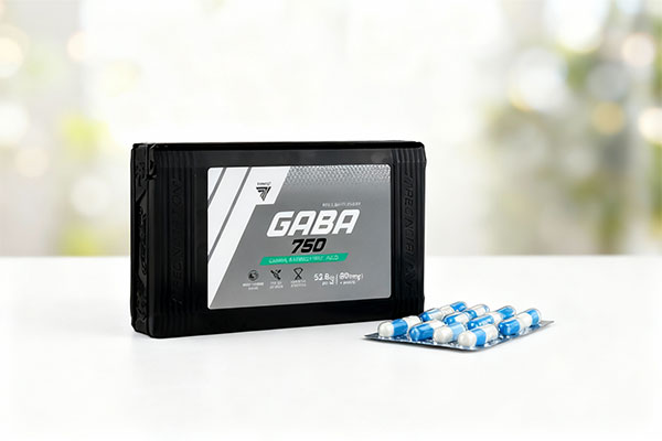 کپسول گابا 750 ترک نوتریشن روی سطح سفید