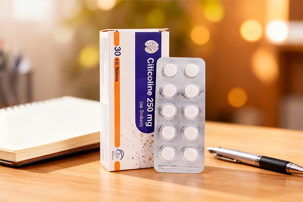 قرص سیتی کولین 250 سلامت پرمون کنار دفتر و قلم