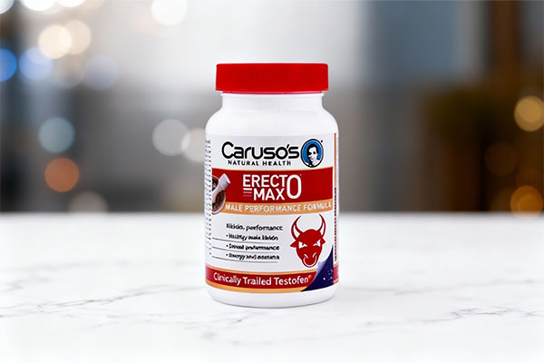 قرص ارکتومکس کاروسوس نچرال هلث روی سطح مرمر سفید