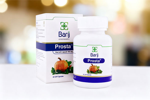 کپسول پروستا باریج اسانس روی سطح سفید