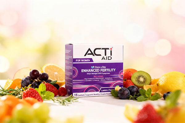 پودر اکتی اید بانوان ابیان دارو روی سطح سفید