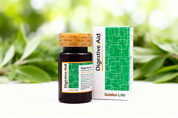 قرص دایجستیو اید گلدن لایف روی سطح سفید