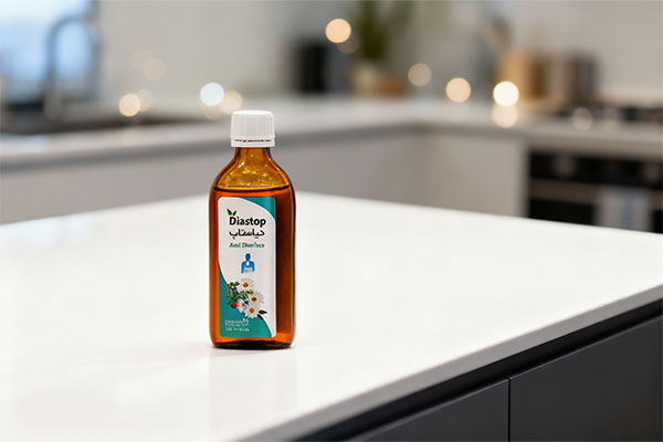 شربت دیاستاپ ایران داروک روی پیشخوان آشپزخانه