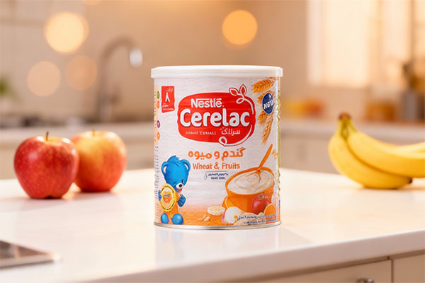 سرلاک گندم و میوه نستله برای تغذیه کودکان