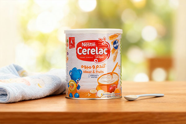 سرلاک گندم و میوه نستله برای رشد کودکان