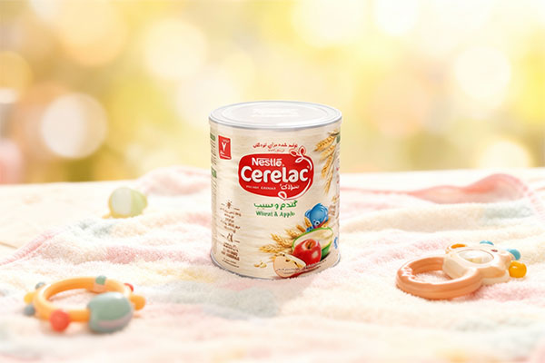 تصویر سرلاک گندم و سیب نستله روی پتوی کودک