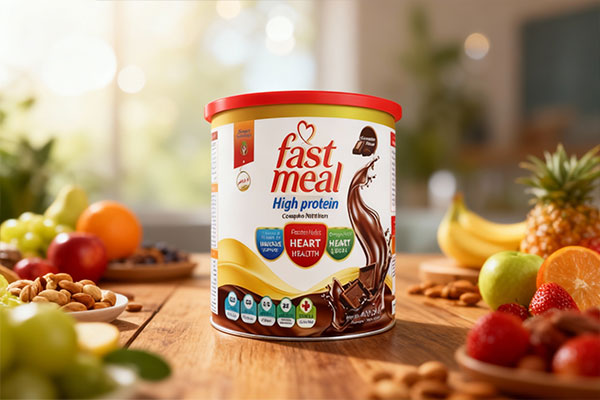پودر فست میل پر پروتئین همراه با مواد غذایی سالم
