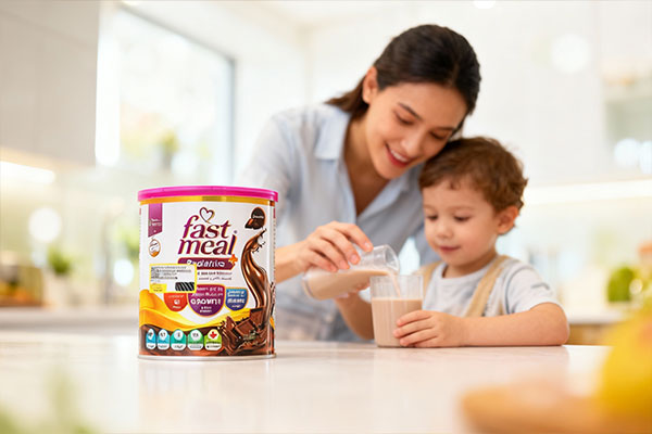 والدین در حال تهیه فست میل کودکان اسمارت نوتریشن