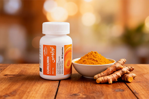 کپسول کورکومین 500 کارن روی سطح سفید