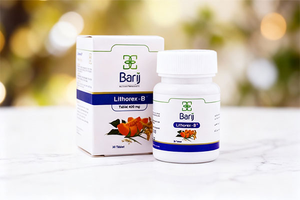 قرص لیتورکس بی باریج اسانس روی سطح مرمر سفید