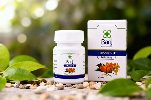 قرص لیتورکس بی باریج اسانس روی سطح مرمر سفید