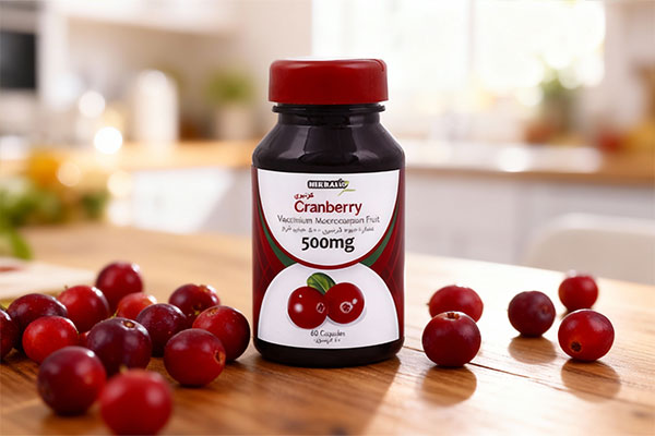 کپسول کرن بری 500 هربالیو گرین روی سطح مرمر سفید