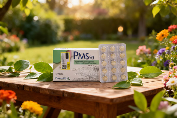 قرص پی ام اس 50 فارمالایف در کنار عناصر طبیعی