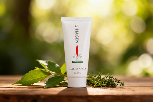 کرم ماساژ ژیناژن در کنار عناصر طبیعی