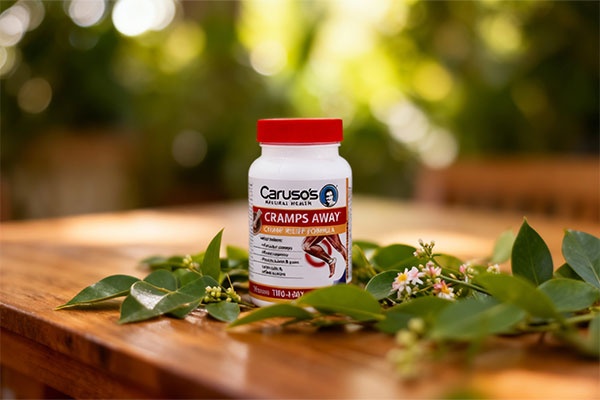 قرص کرامپز اوی کاروسوس نچرال هلث در کنار عناصر طبیعی