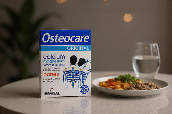 قرص استئوکر ویتابیوتیکس همراه با وعده غذایی