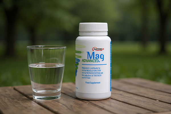 قرص مگ ادونسد ناتیریس همراه با آب و غذا