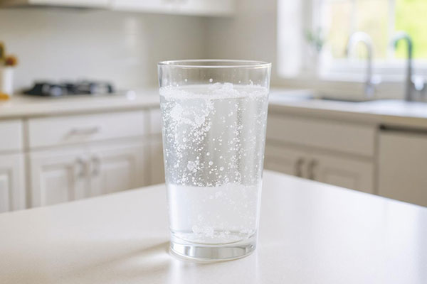 قرص جوشان منیزیم B6 یوروویتال در حال حل شدن در آب