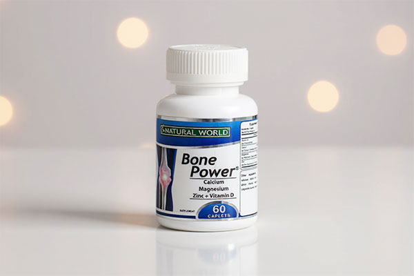 تصویر قرص بون پاور نچرال ورلد روی سطح سفید