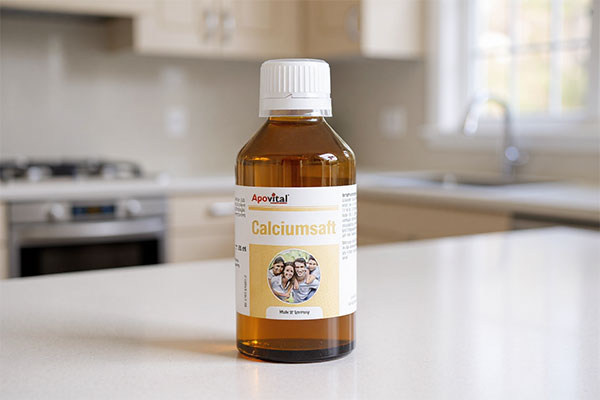 شربت نیو کلسیم سافت آپوویتال روی میز آشپزخانه