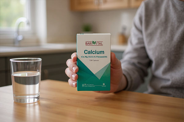 نحوه مصرف کپسول کلسیم باریویتال با یک لیوان آب