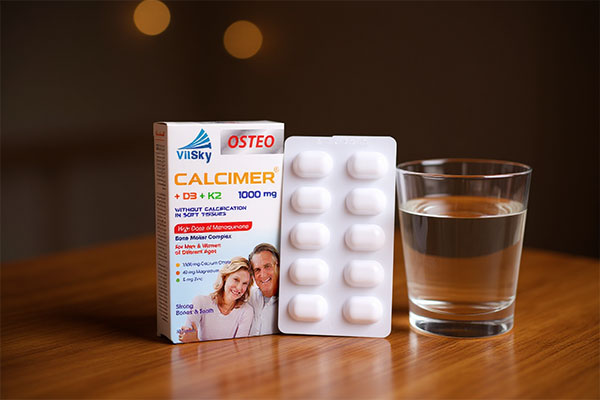 قرص کلسیمر ویت اسکای همراه با لیوان آب